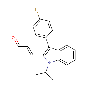 (E)-3-(3-(4-Fluorophenyl)-1-isopropyl-1H-indol-2-yl)acrylaldehyde,CAS No. 93957-50-7.