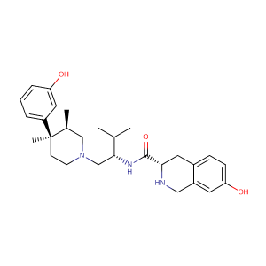 (3R)-7-Hydroxy-N-((1S)-1-{[(3R,4R)-4-(3-hydroxyphenyl)-3,4-dimethyl-1-piperidinyl]methyl}-2-methylpropyl)-1,2,3,4-tetrahydro-3-isoquinolinecarboxamide,CAS No. 361444-66-8.