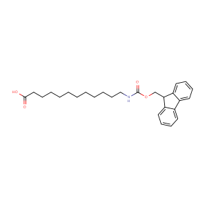 12-((((9H-Fluoren-9-yl)methoxy)carbonyl)amino)dodecanoic acid,CAS No. 128917-74-8.