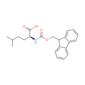 (S)-2-((((9H-fluoren-9-yl)methoxy)carbonyl)amino)-5-methylhexanoic acid,CAS No. 180414-94-2.