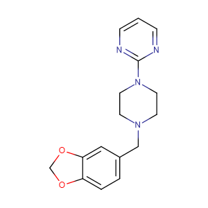 2-(4-(Benzo[d][1,3]dioxol-5-ylmethyl)piperazin-1-yl)pyrimidine,CAS No. 3605-01-4.