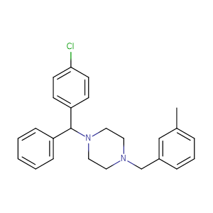 1-((4-Chlorophenyl)(phenyl)methyl)-4-(3-methylbenzyl)piperazine,CAS No. 569-65-3.