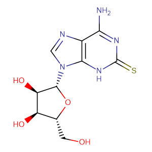 (2S,3R,4S,5R)-2-(6-amino-2-mercapto-9H-purin-9-yl)-5-(hydroxymethyl)-tetrahydrofuran-3,4-diol,CAS No. 43157-50-2.