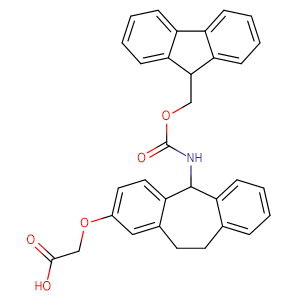2-((5-((((9H-Fluoren-9-yl)methoxy)carbonyl)amino)-10,11-dihydro-5H-dibenzo[a,d][7]annulen-2-yl)oxy)acetic acid,CAS No. 212783-75-0.
