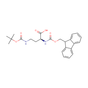 (S)-2-((((9H-Fluoren-9-yl)methoxy)carbonyl)amino)-4-((tert-butoxycarbonyl)amino)butanoic acid,CAS No. 125238-99-5.