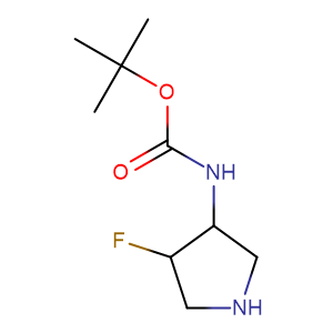 cis-3-(BOC-amino)-4-fluoropyrrolidine,CAS No. 351369-12-5.