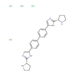 1H-Imidazole, 5,5'-[1,1'-Biphenyl]-4,4'-Diylbis[2-(2S)-2-Pyrrolidinyl-, Hydrochloride (1:4),CAS No. 1009119-83-8.